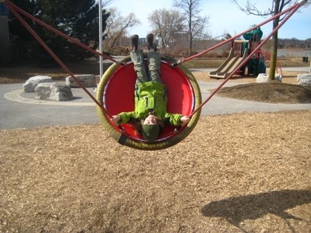swinging in the park